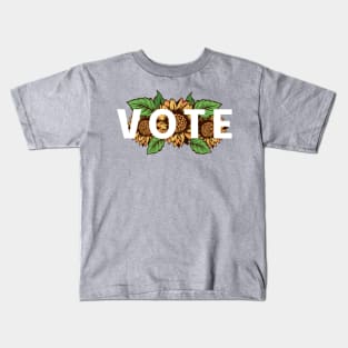 VOTE Sunflowers Nature Lover Political Democrat Republican Liberal Conservative Be a Voter Kids T-Shirt